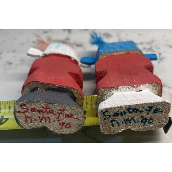 Vintage 90's Native American Hopi Kachina Dolls Set Hand Made Artisan Signed N.M - Picture 8 of 8